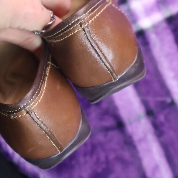 BROWN MARY JANE FLATS 6.5 Naturalizer Dark Academia Office Work Classic Basic - Picture 9 of 12